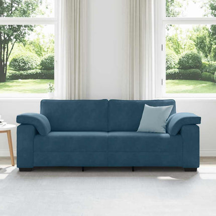 3-personers sofa 220x77x82 cm fløjl blå
