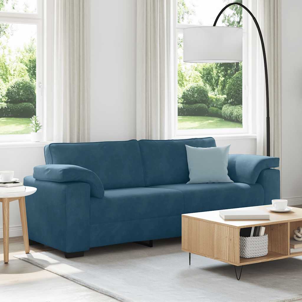 vidaXL 3-personers sofa 220x77x82 cm fløjl blå