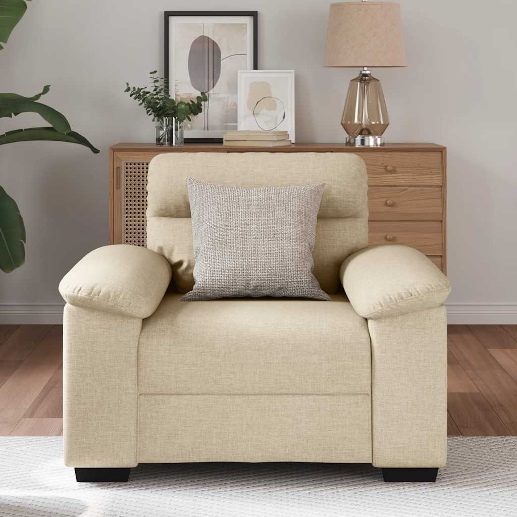 lænestol 60 cm stof cremefarvet