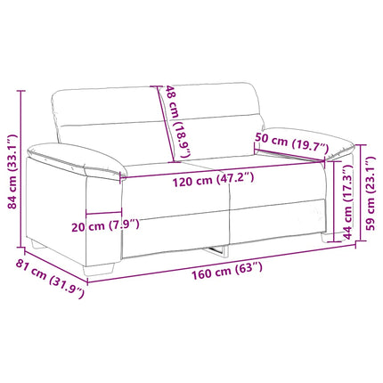 2-personers sofa 160x81x84 cm stof sort