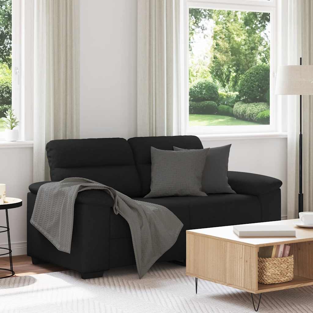 2-personers sofa i stof - 160 x 81 x 84 cm, sort