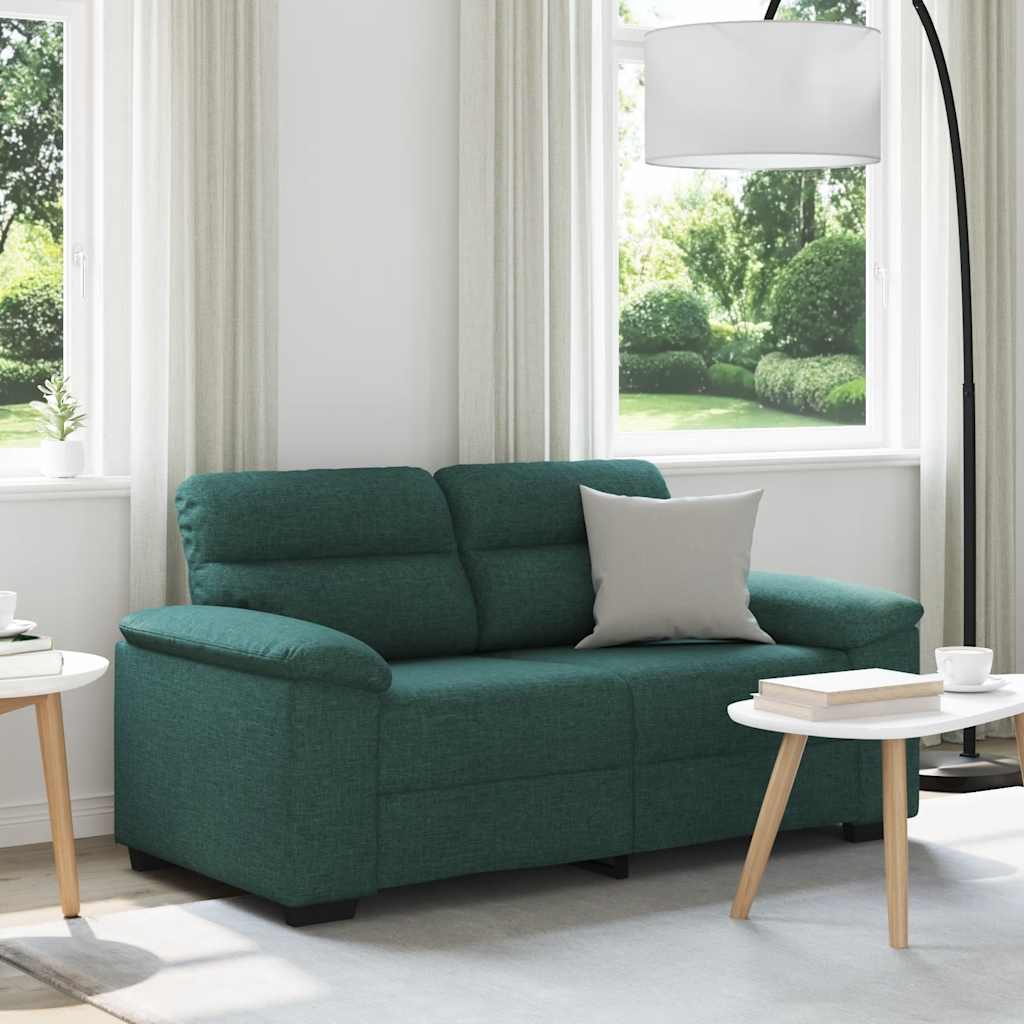 vidaXL 2-personers sofa 160x81x84 cm stof mørkegrøn