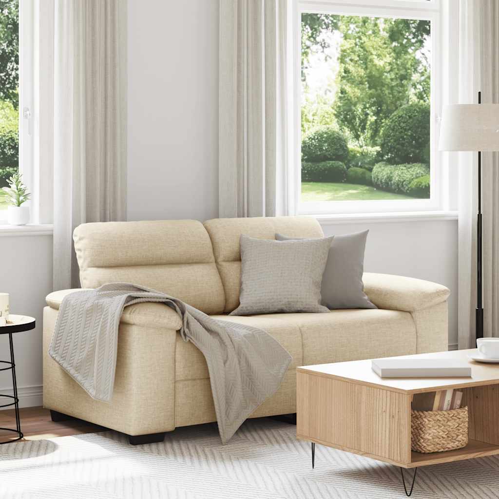 vidaXL 2-personers sofa 160x81x84 cm stof cremefarvet