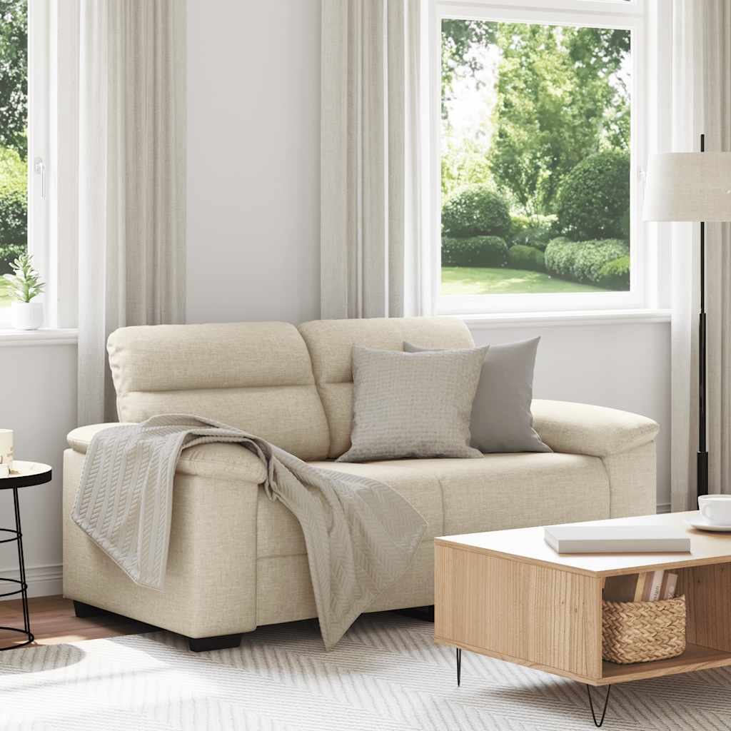 2-personers sofa i hør - 160 × 81 × 84 cm, lys natur