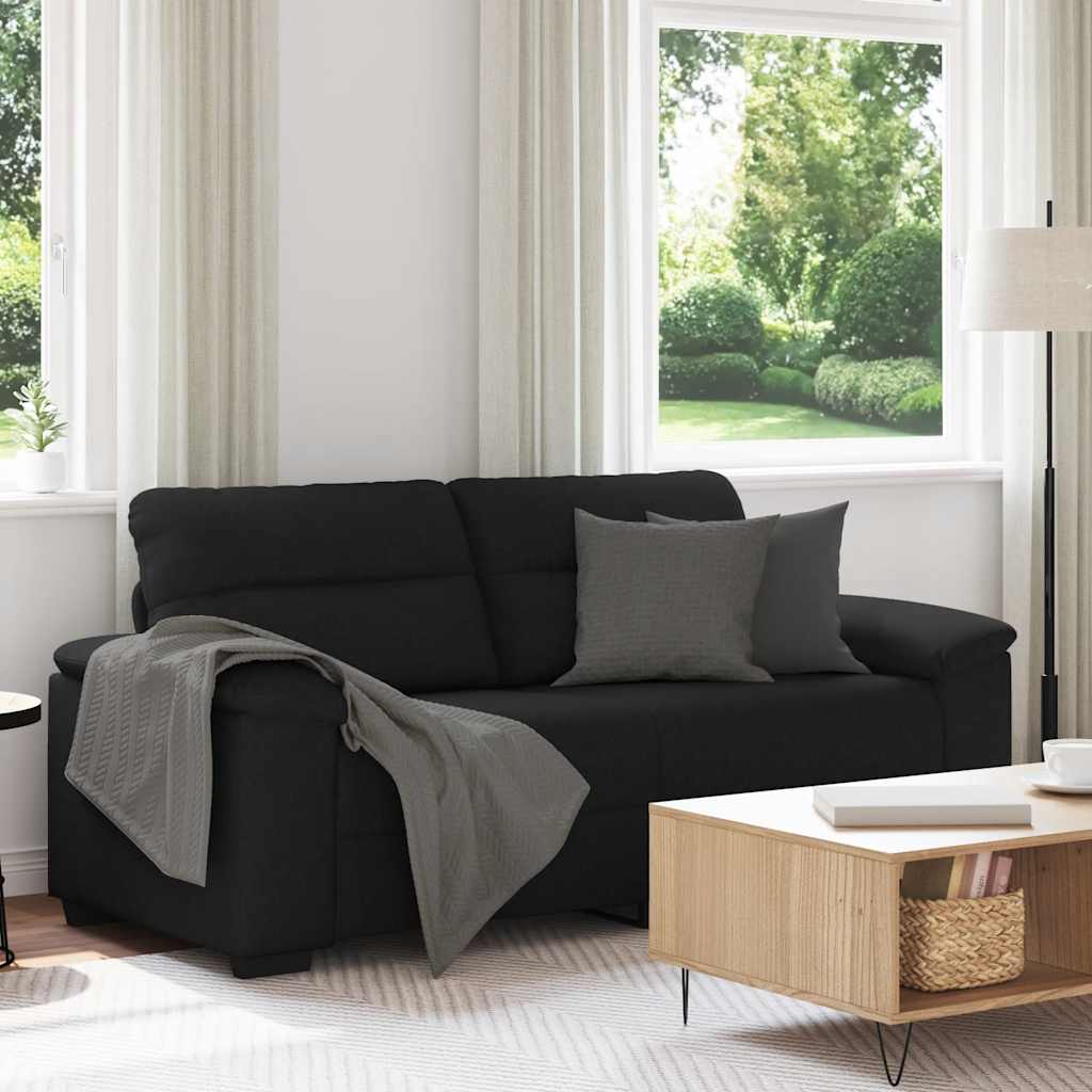 2-personers sofa i stof - 180 × 81 × 84 cm, sort