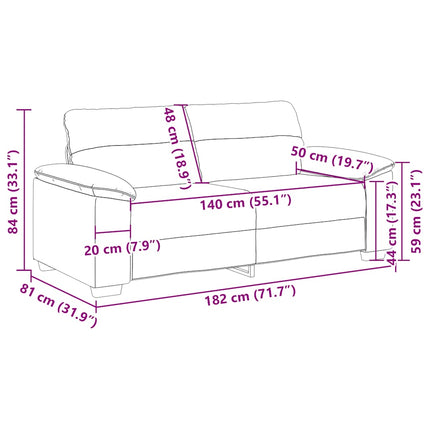 2-personers sofa 180x81x84 cm stof vinrød