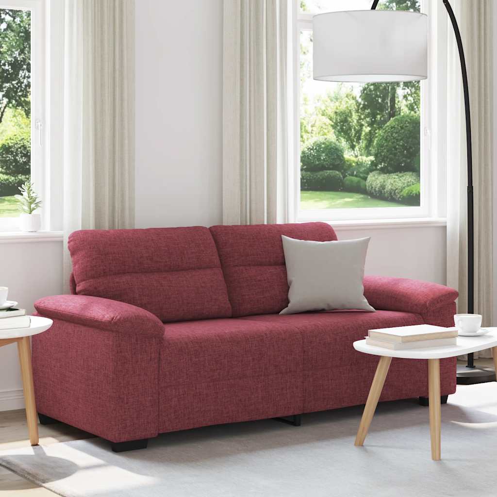 2-personers sofa i stof - 180 × 81 × 84 cm, vinrød