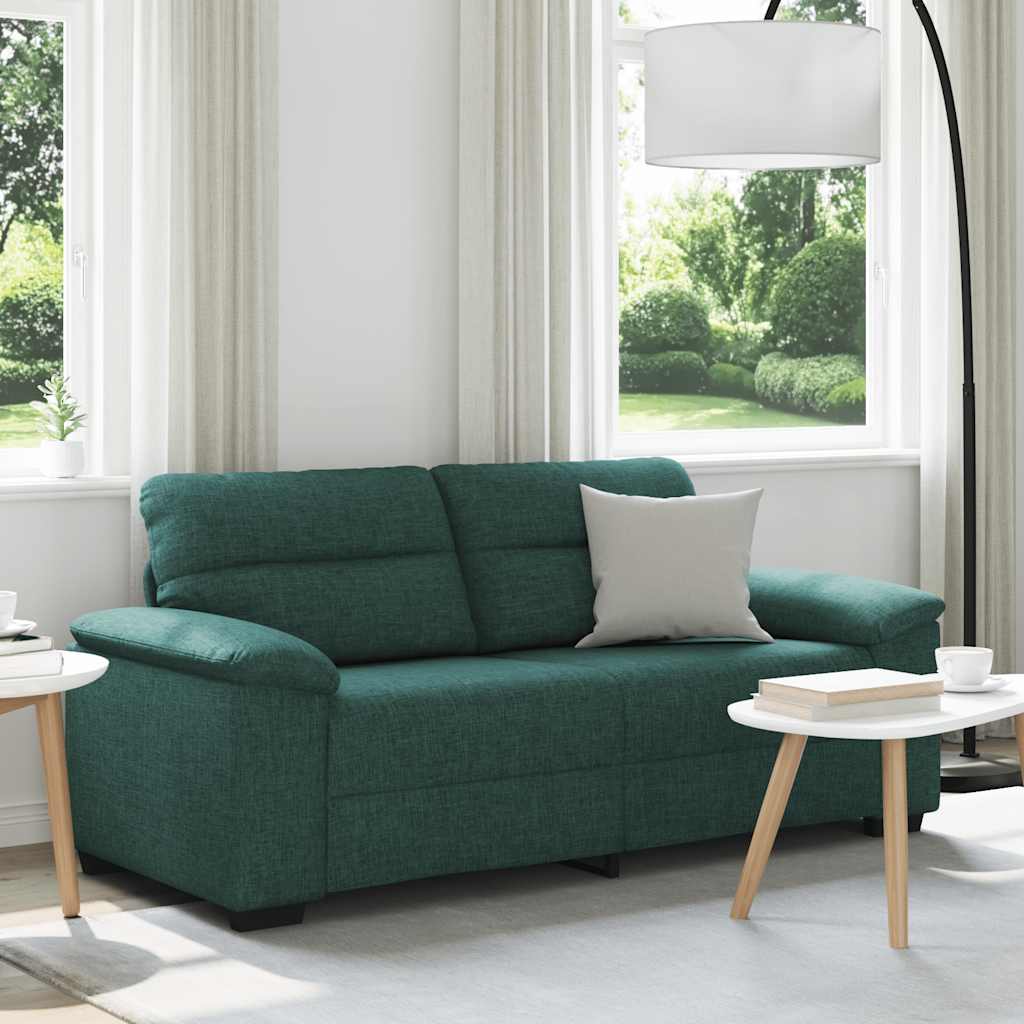 2-personers sofa 180x81x84 cm stof mørkegrøn billede