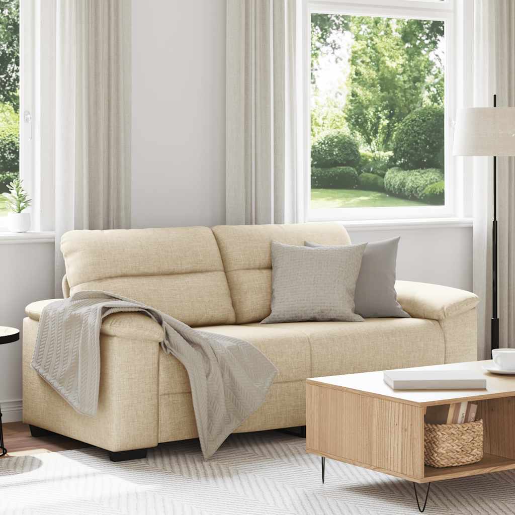 2-personers sofa 180x81x84 cm stof cremefarvet billede