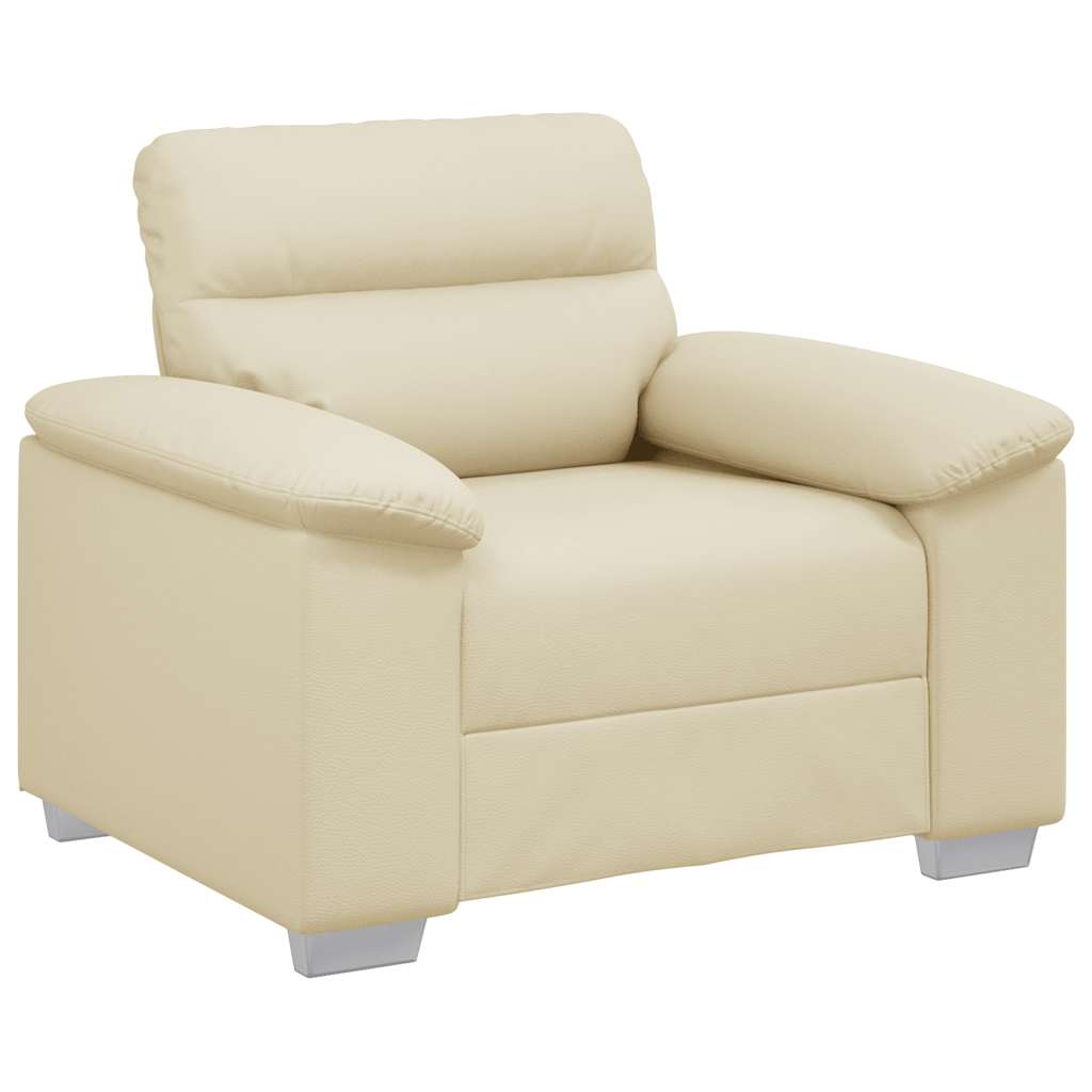 lænestol 60 cm kunstlæder cremefarvet