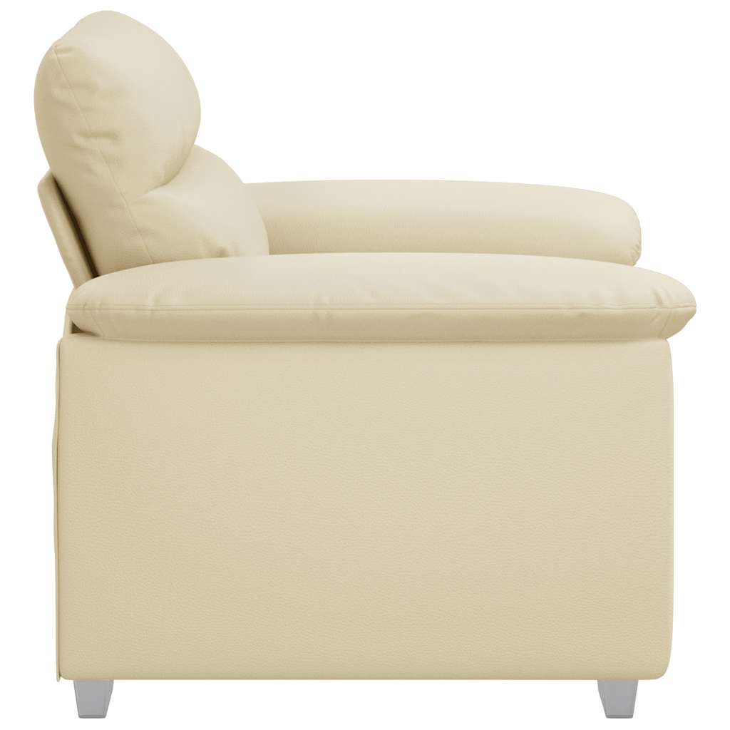 lænestol 60 cm kunstlæder cremefarvet