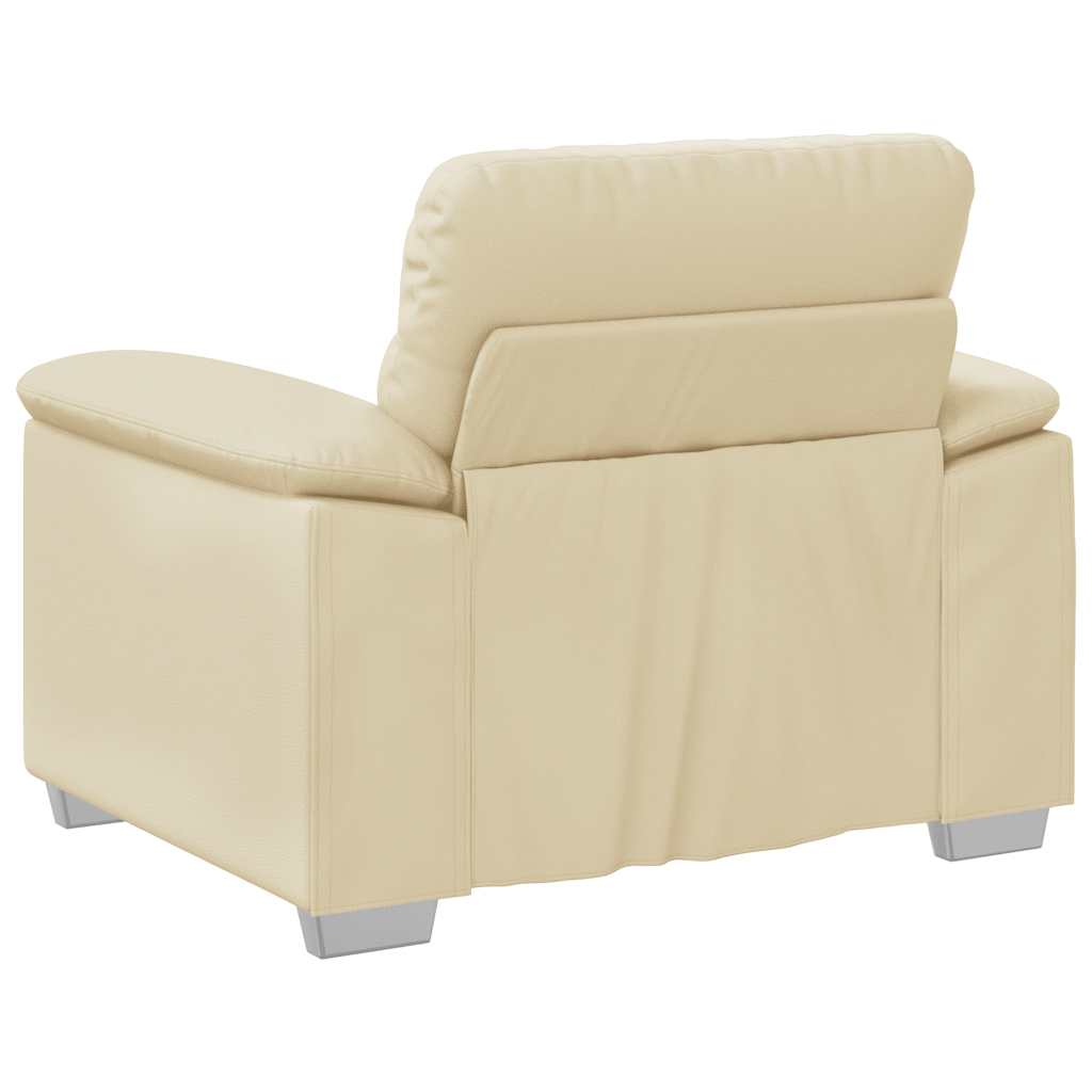 lænestol 60 cm kunstlæder cremefarvet