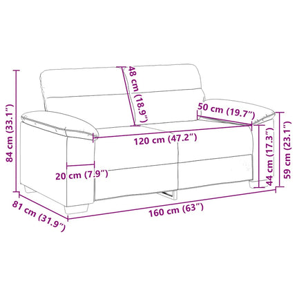 2-personers sofa vinrød 160x81x84 cm kunstlæder