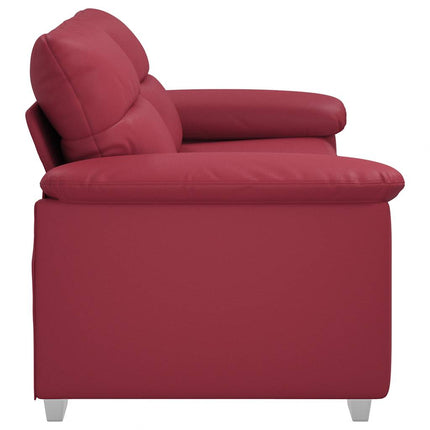 2-personers sofa vinrød 180x81x84 cm kunstlæder
