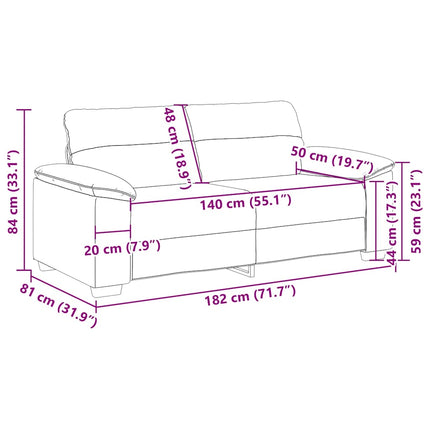 2-personers sofa vinrød 180x81x84 cm kunstlæder
