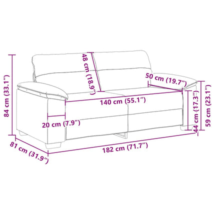 2-personers sofa cappuccino 180x81x84 cm kunstlæder