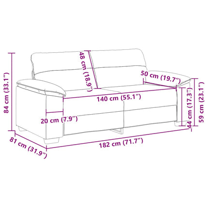 2-personers sofa hvid 180x81x84 cm kunstlæder