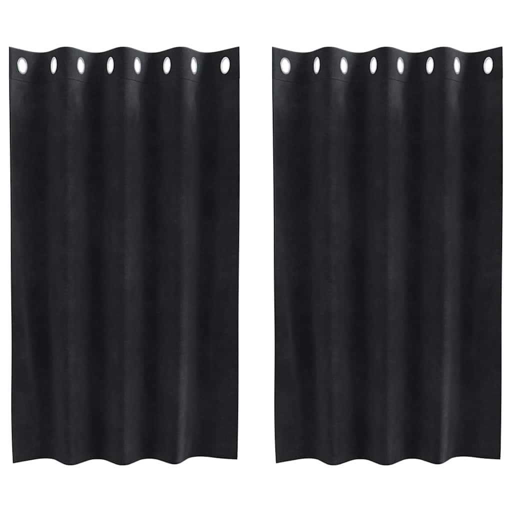 Mørklægningsgardiner 2 pcs Sort 140 x 140 cm Fløjl