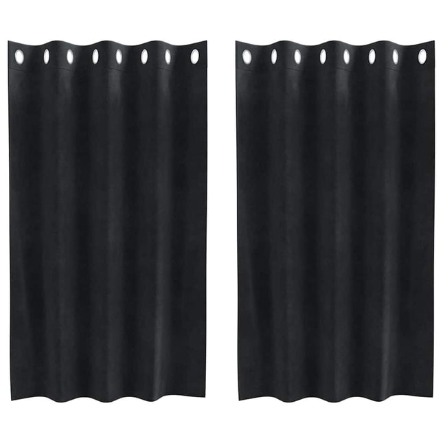 Mørklægningsgardiner 2 pcs Sort 140 x 140 cm Fløjl