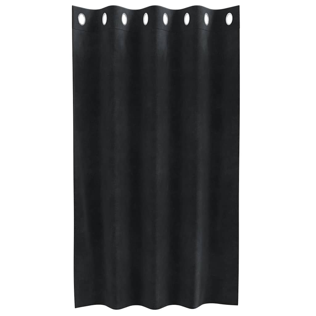 Mørklægningsgardiner 2 pcs Sort 140 x 140 cm Fløjl