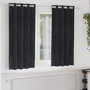 Mørklægningsgardiner 2 pcs Sort 140 x 175 cm Fløjl