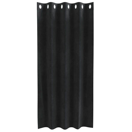 Mørklægningsgardiner 2 stk. Sort 140 x 175 cm Fløjl