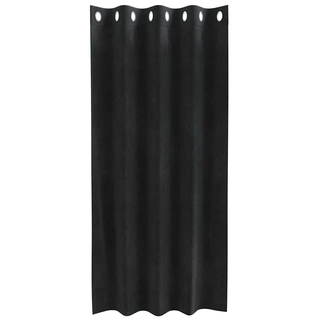 Mørklægningsgardiner 2 pcs Sort 140 x 175 cm Fløjl