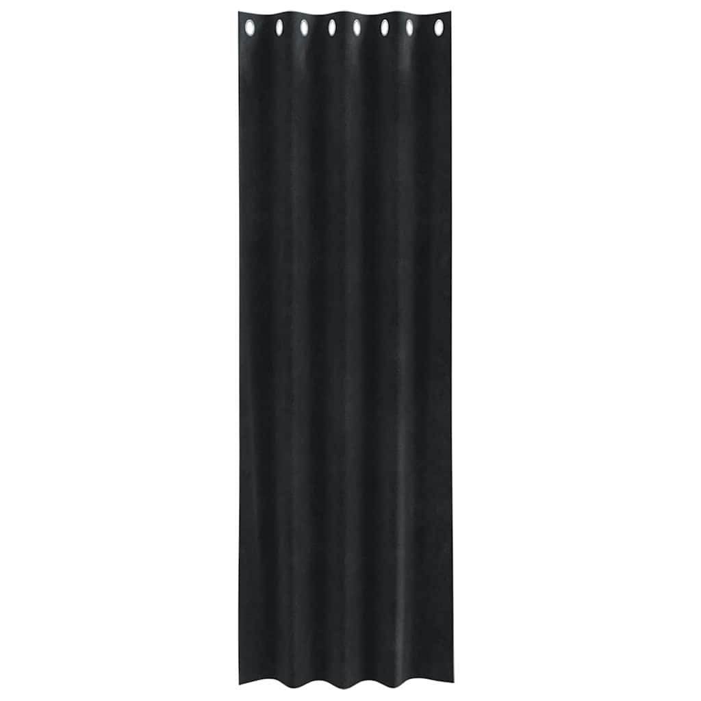 Mørklægningsgardiner 2 pcs Sort 140 x 225 cm Fløjl