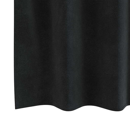 Mørklægningsgardiner 2 pcs Sort 140 x 260 cm Fløjl