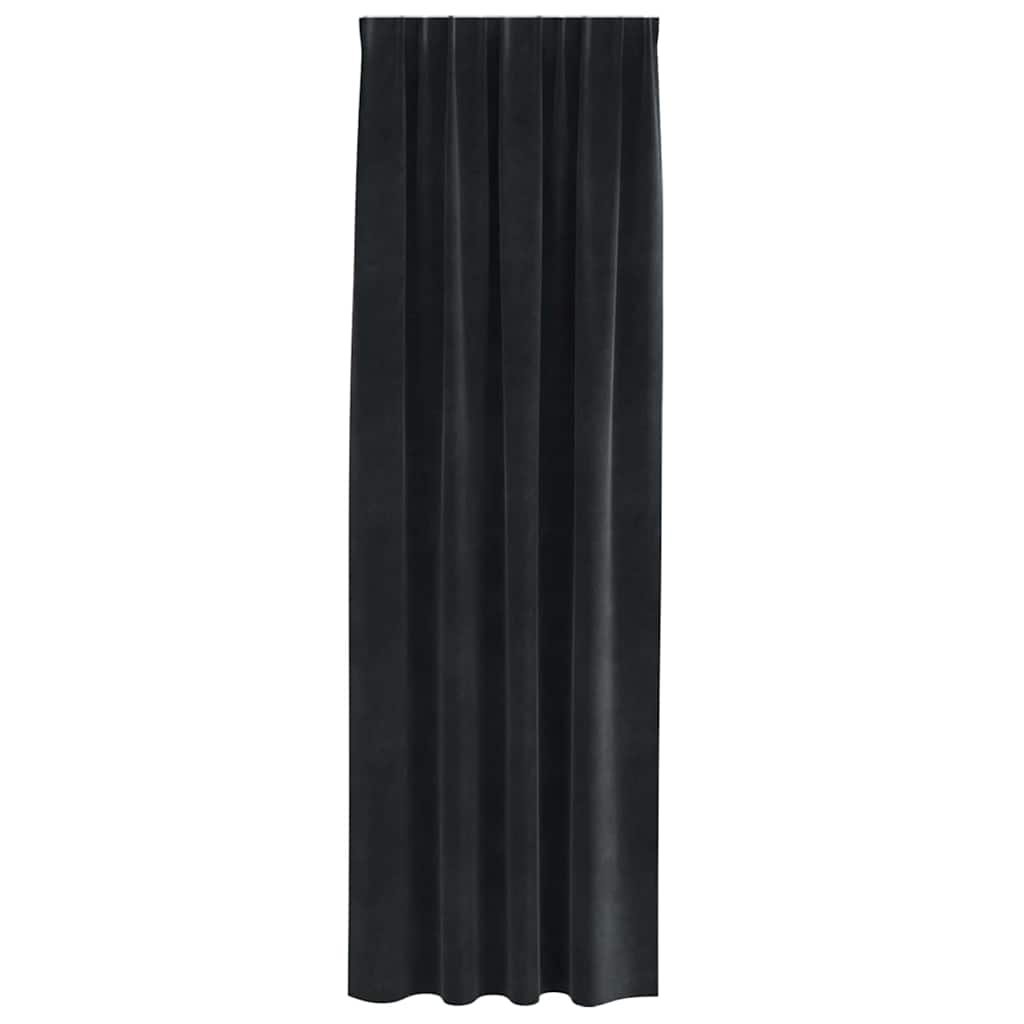 Mørklægningsgardiner 2 pcs Sort 140 x 245 cm Fløjl