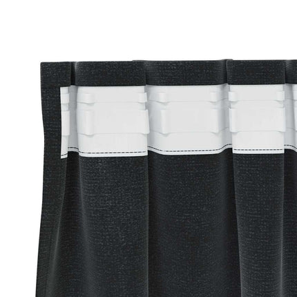 Mørklægningsgardiner 2 stk. Sort 140 x 260 cm Fløjl
