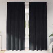 Mørklægningsgardiner 2 pcs Sort 140 x 260 cm Fløjl