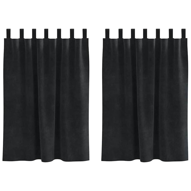 Mørklægningsgardiner 2 pcs Sort 140 x 140 cm Fløjl