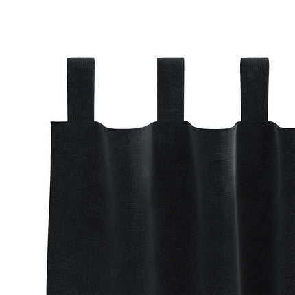 Mørklægningsgardiner 2 pcs Sort 140 x 175 cm Fløjl