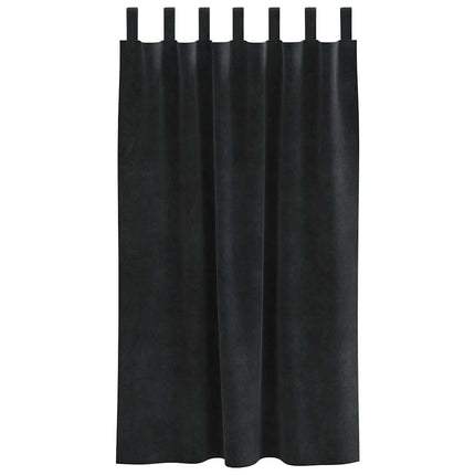 Mørklægningsgardiner 2 pcs Sort 140 x 175 cm Fløjl