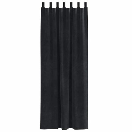 Mørklægningsgardiner 2 stk. Sort 140 x 225 cm Fløjl