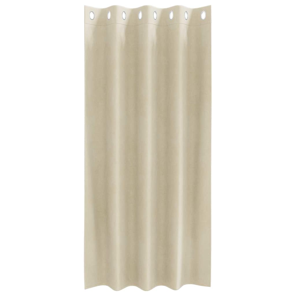 Mørklægningsgardiner 2 pcs Creme 140 x 175 cm Fløjl