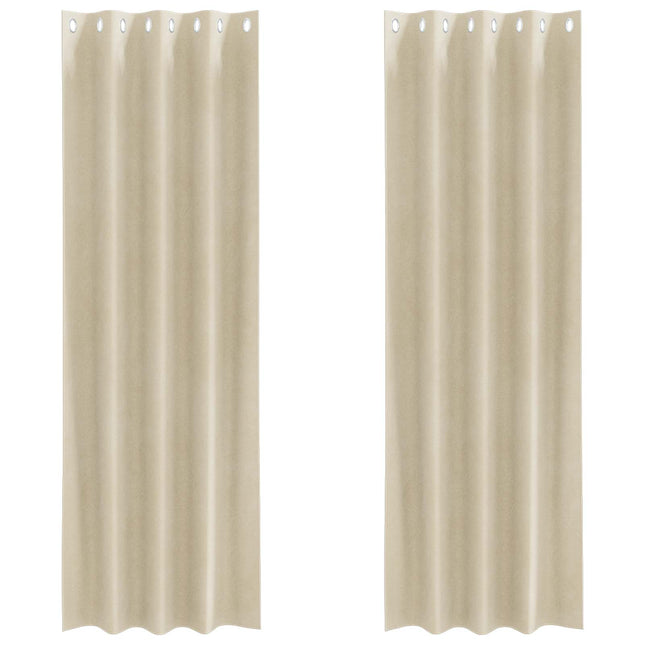 Mørklægningsgardiner 2 pcs Creme 140 x 245 cm Fløjl