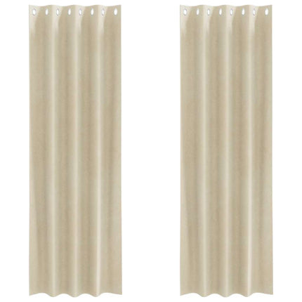 Gardiner 2 stk. Cremefarvet 140 x 260 cm Fløjl