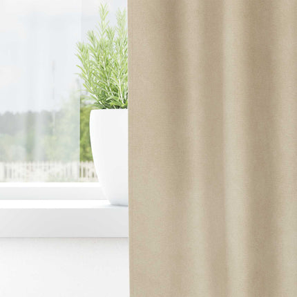 Mørklægningsgardiner 2 stk. Creme 140 x 140 cm Fløjl