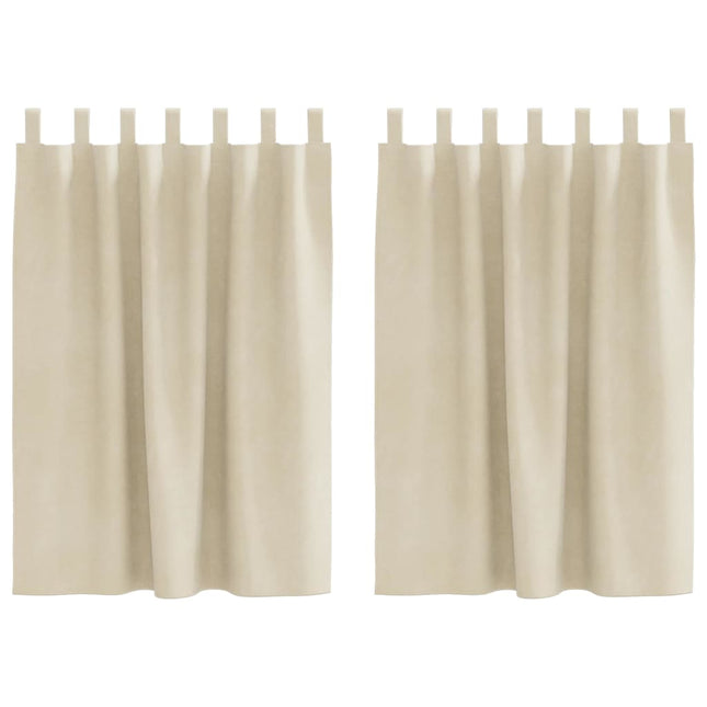 Mørklægningsgardiner 2 pcs Creme 140 x 140 cm Fløjl