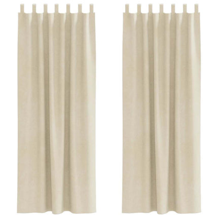 Mørklægningsgardiner 2 stk. Cremefarvet 140 x 225 cm Fløjl