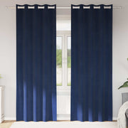 Mørklægningsgardiner 2 pcs Mørk blå 140 x 225 cm Fløjl
