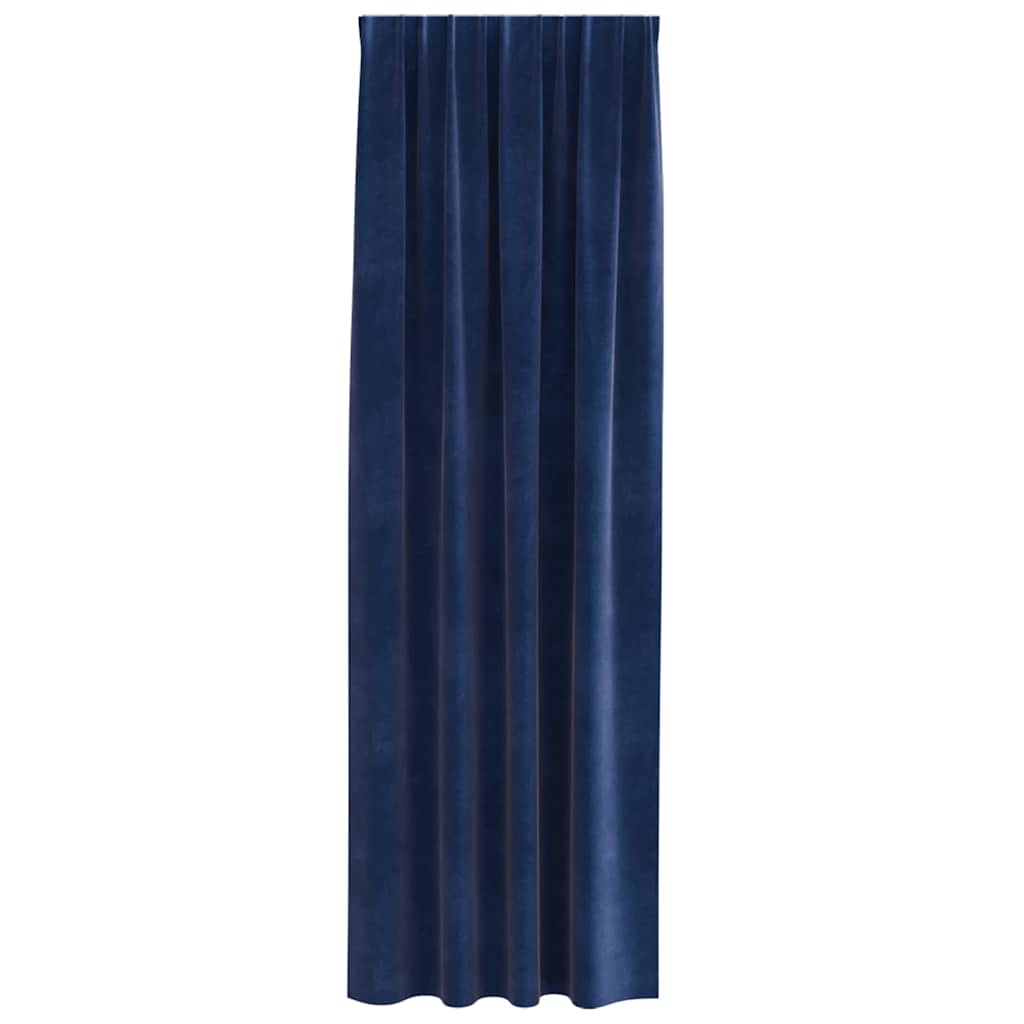 Mørklægningsgardiner 2 pcs Mørk blå 140 x 245 cm Fløjl
