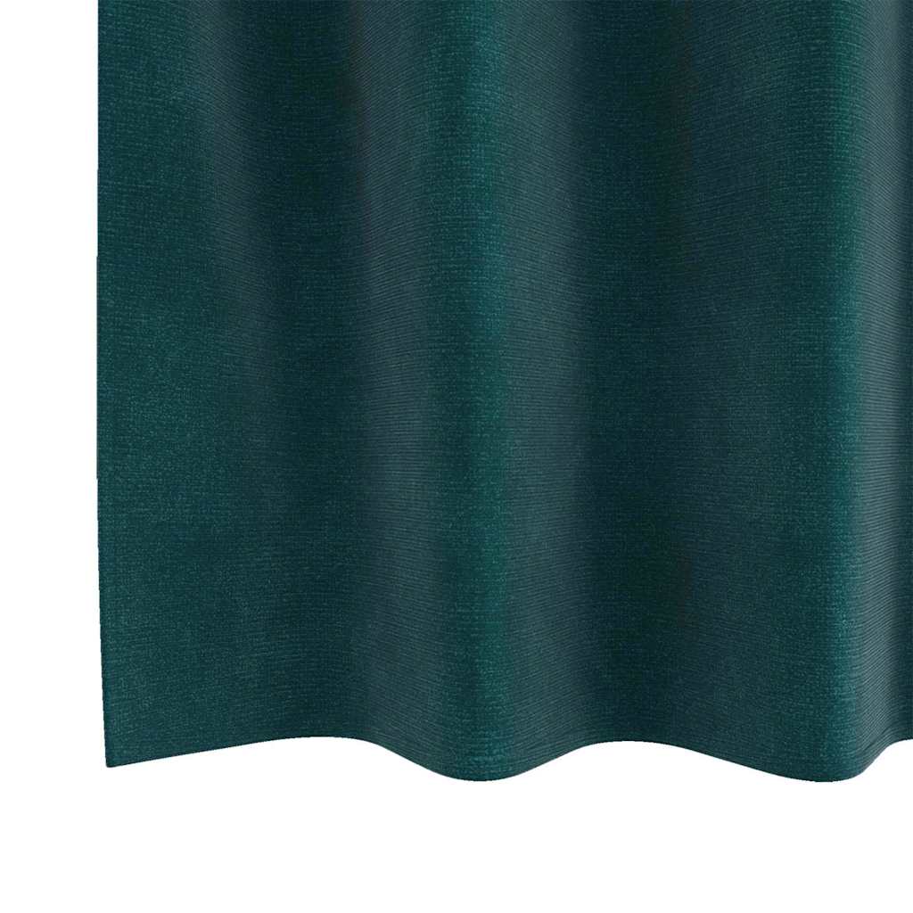 Mørklægningsgardiner 2 pcs Mørkegrøn 140 x 225 cm Fløjl