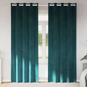 Mørklægningsgardiner 2 pcs Mørkegrøn 140 x 225 cm Fløjl