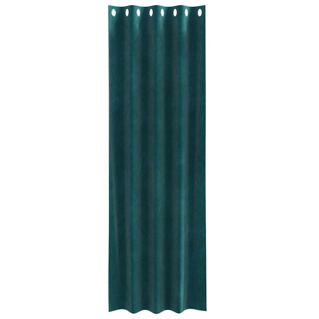 Mørklægningsgardiner 2 pcs Mørkegrøn 140 x 225 cm Fløjl