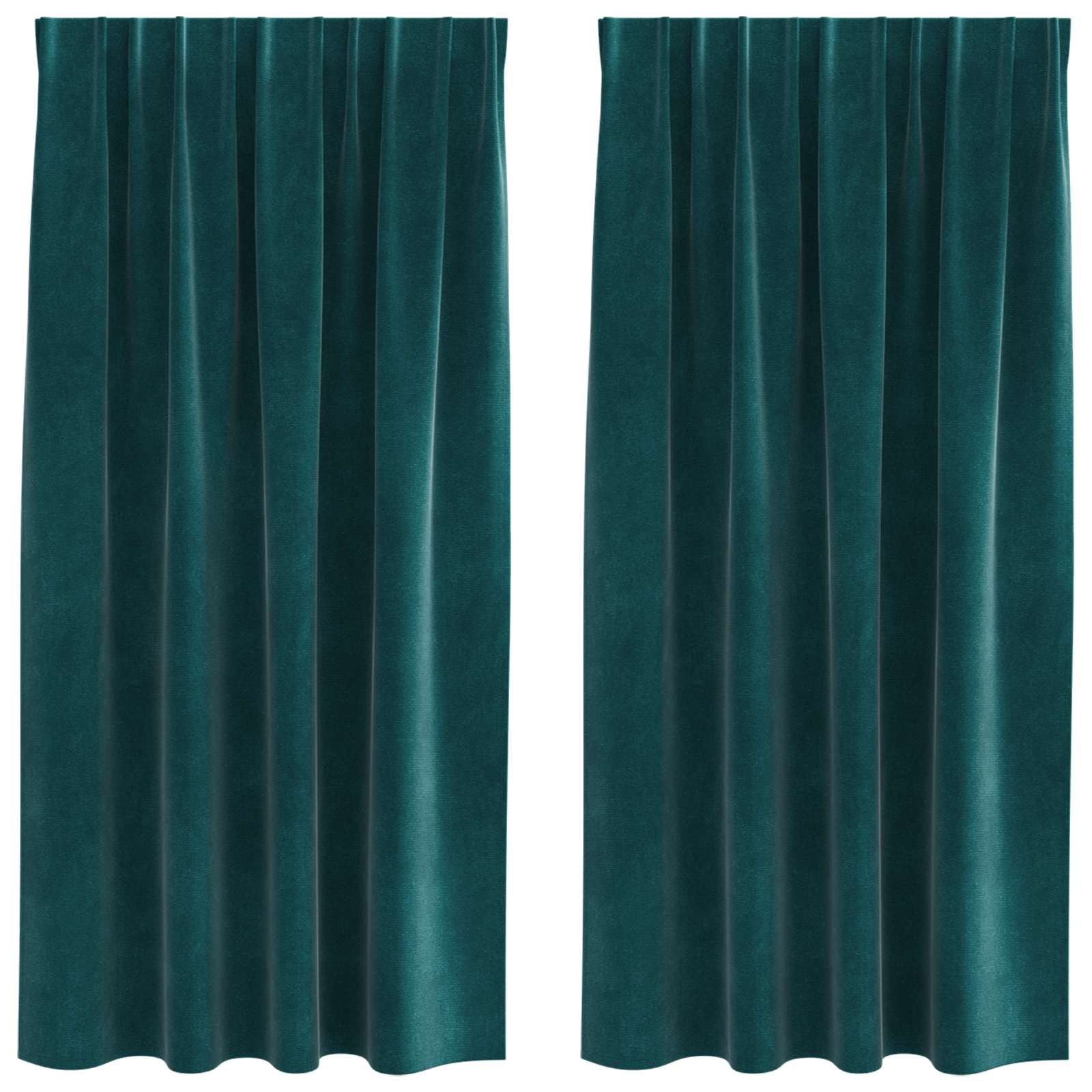Mørklægningsgardiner 2 pcs Mørkegrøn 140 x 175 cm Fløjl
