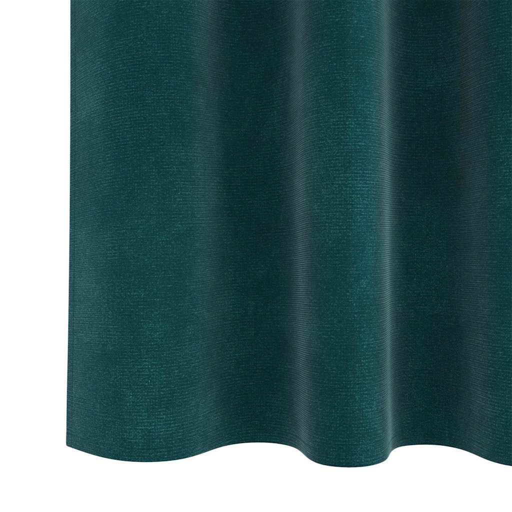 Mørklægningsgardiner 2 pcs Mørkegrøn 140 x 225 cm Fløjl