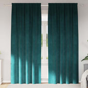 Mørklægningsgardiner 2 pcs Mørkegrøn 140 x 225 cm Fløjl